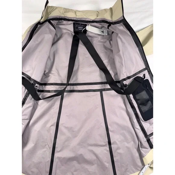 Adidas MYSHELTER RAIN.RDY Jacket Beige Tan Waterproof Hooded Coat M Women's - Picture 10 of 14